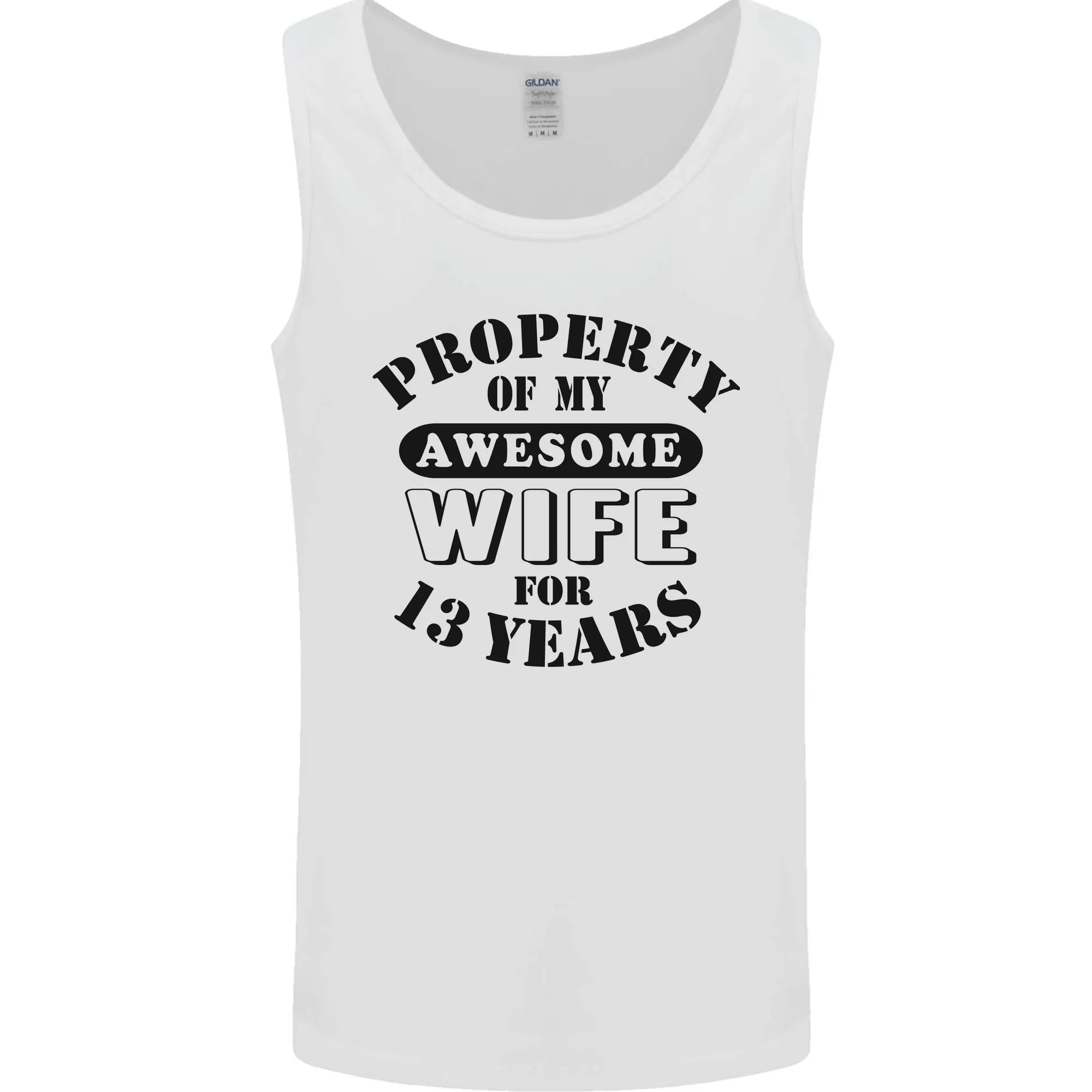 13th Wedding Anniversary 13 Year Funny Wife Mens Vest Tank Top