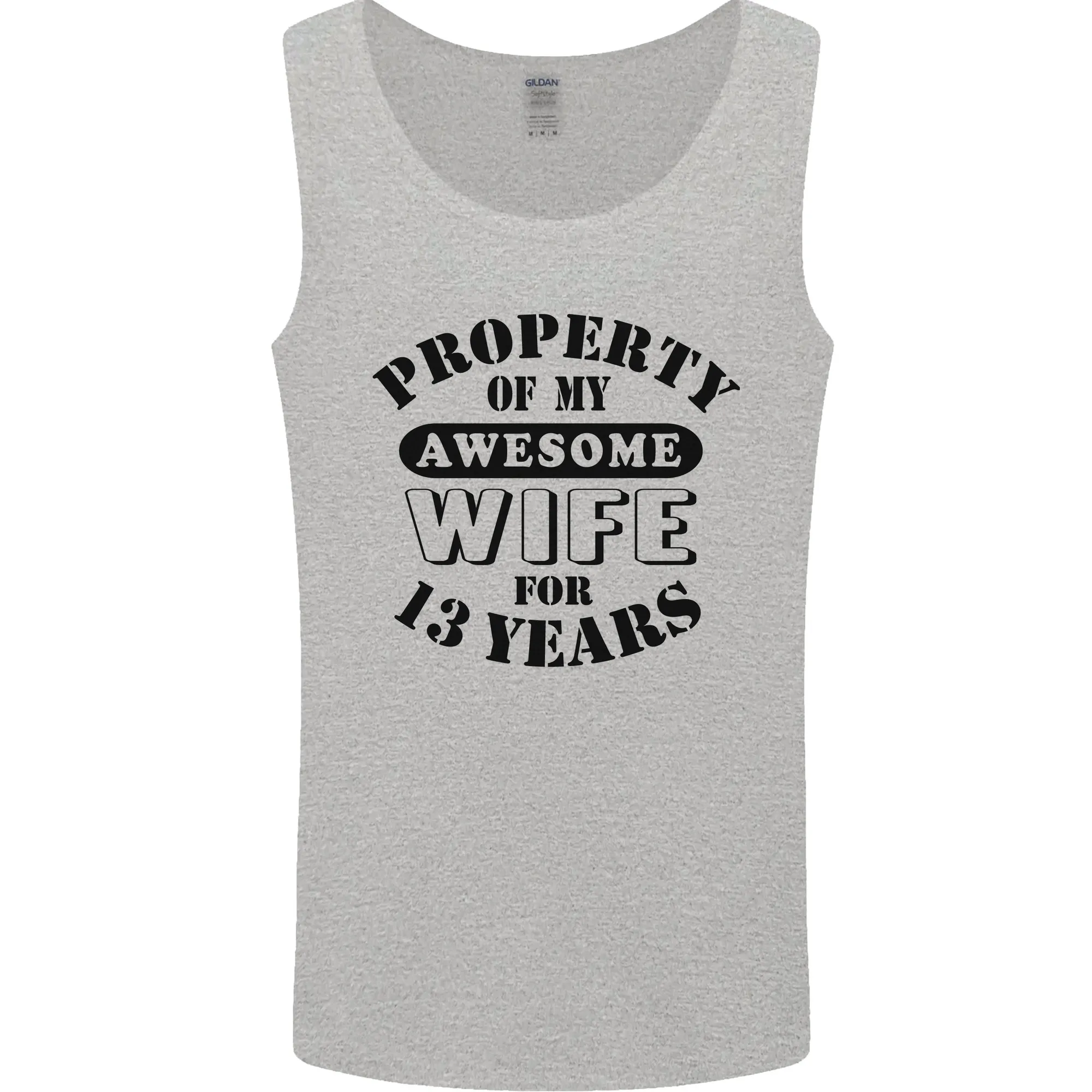 13th Wedding Anniversary 13 Year Funny Wife Mens Vest Tank Top