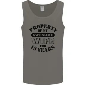 13th Wedding Anniversary 13 Year Funny Wife Mens Vest Tank Top