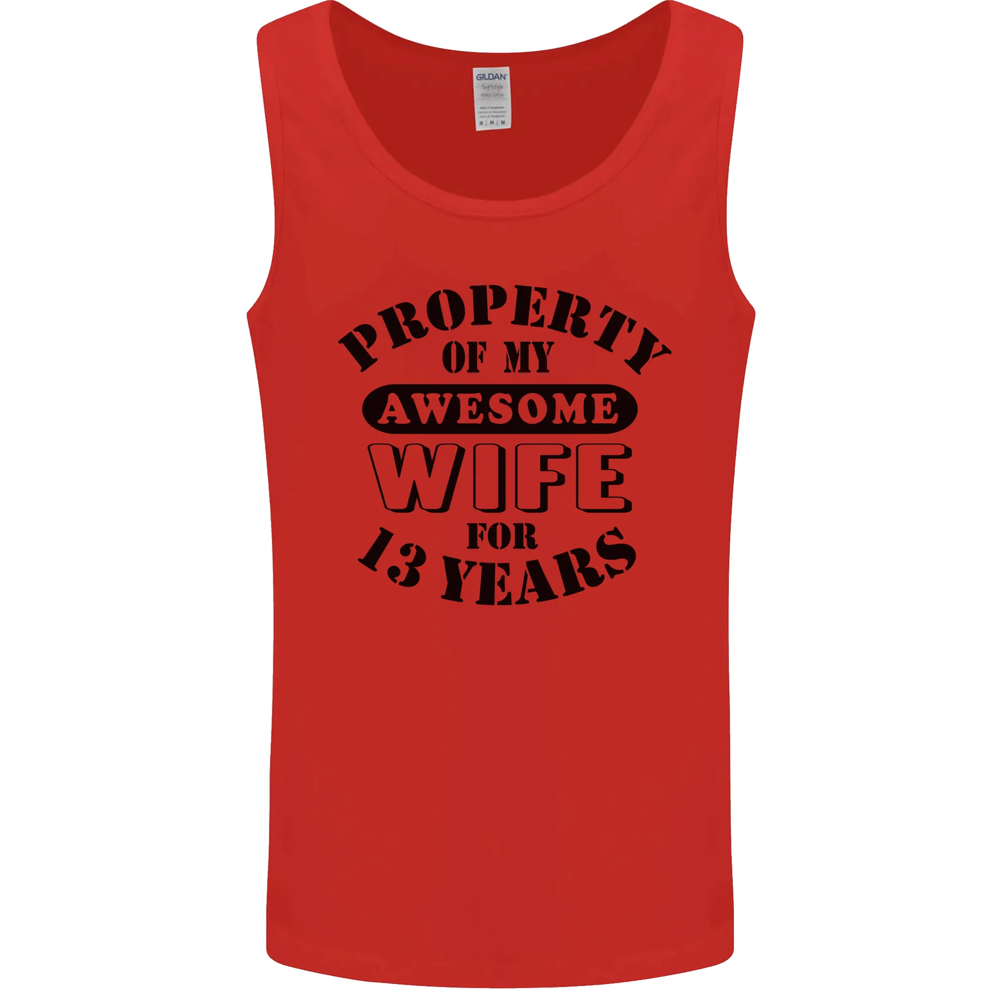 13th Wedding Anniversary 13 Year Funny Wife Mens Vest Tank Top