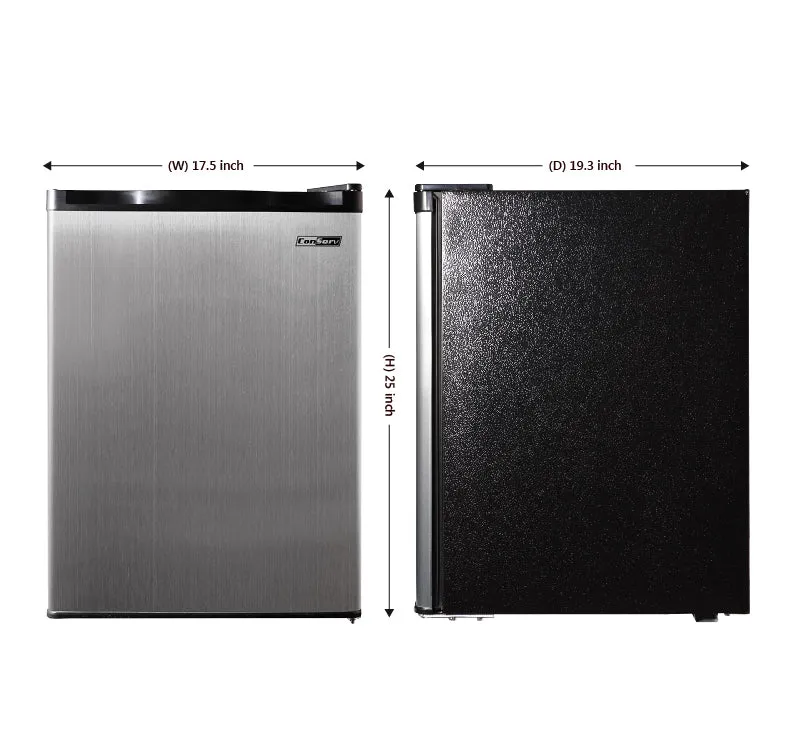 2.6 cu.ft. Stainless Compact Refrigerator with Reversible Door