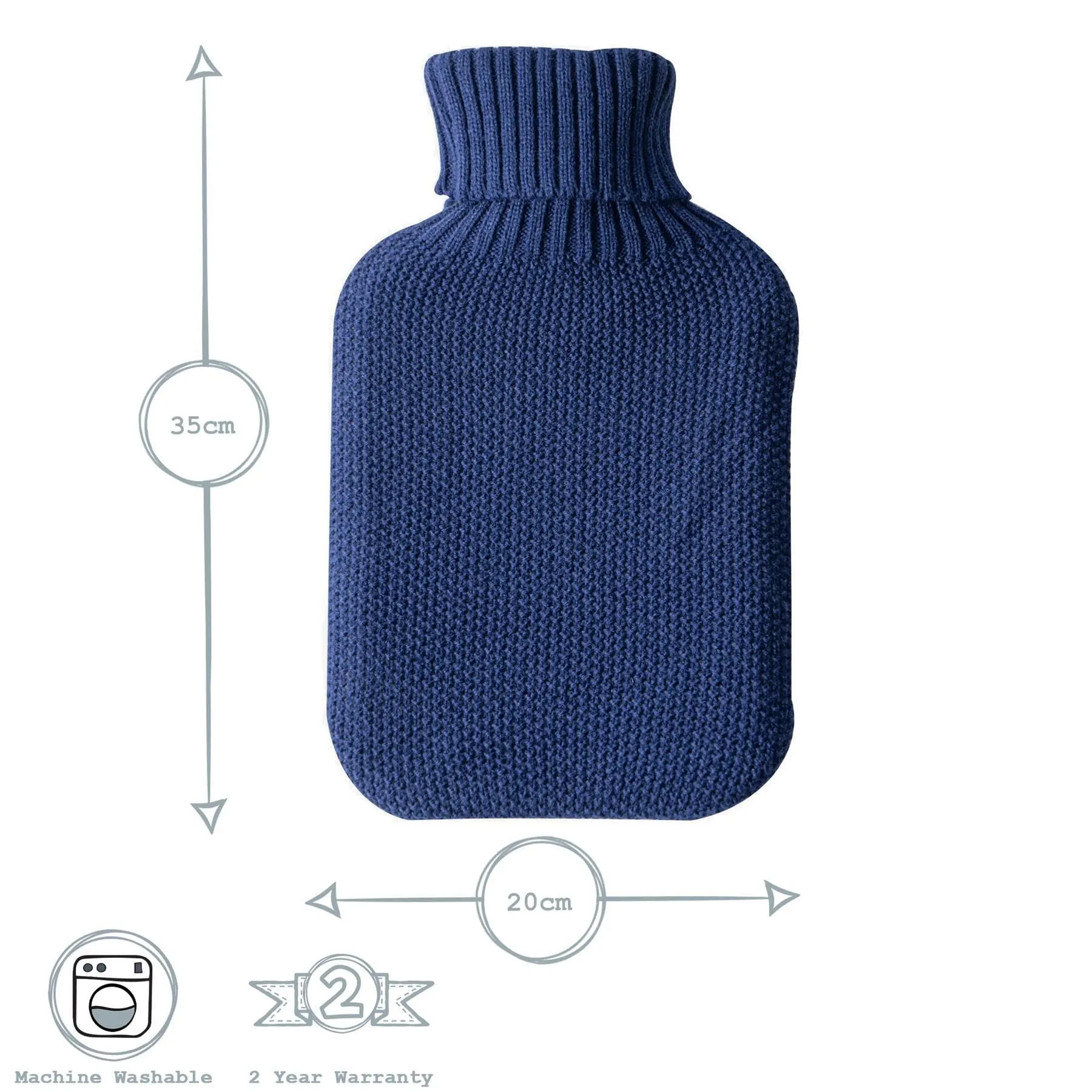 2L Knitted Hot Water Bottle & Cover Set - By Nicola Spring