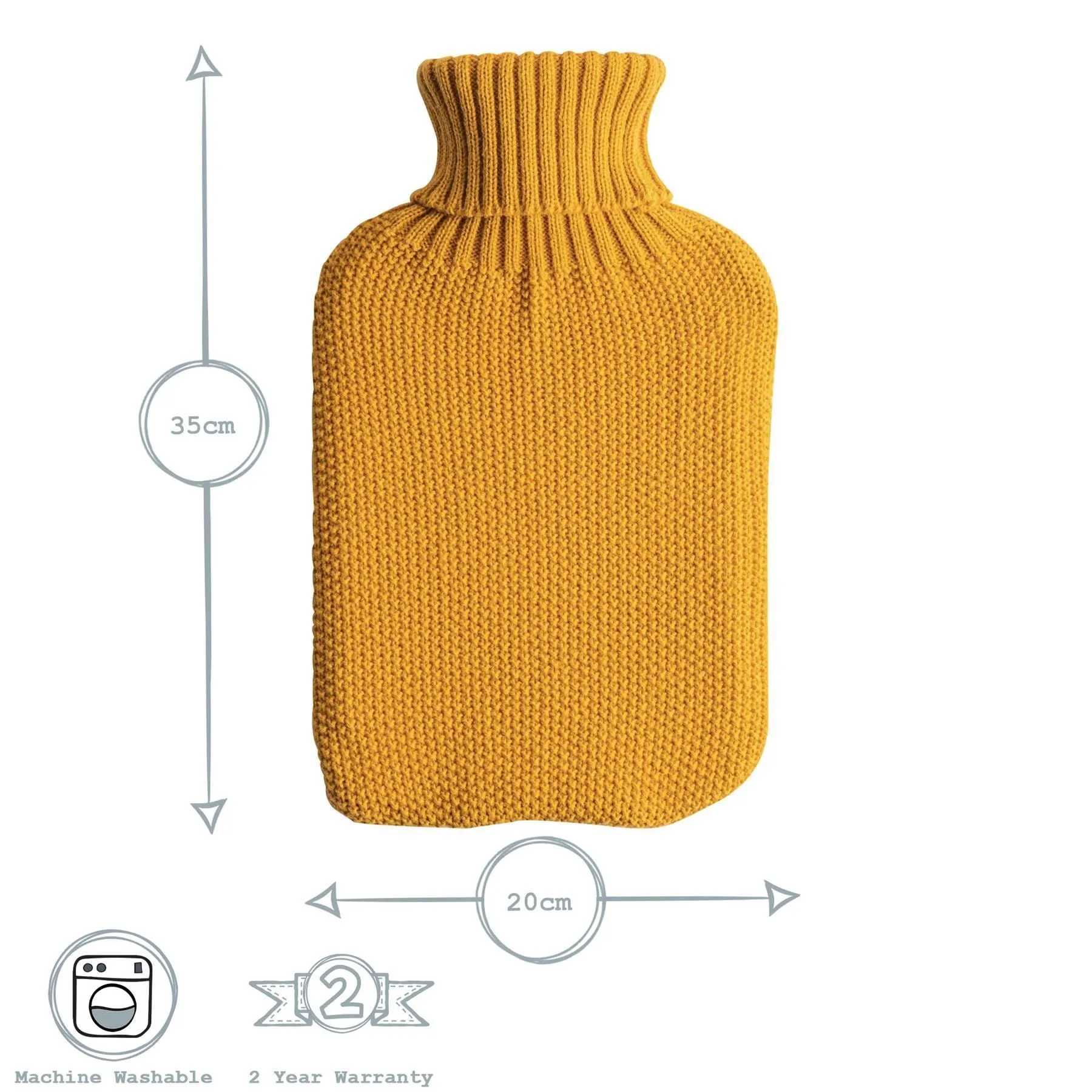 2L Knitted Hot Water Bottle & Cover Set - By Nicola Spring