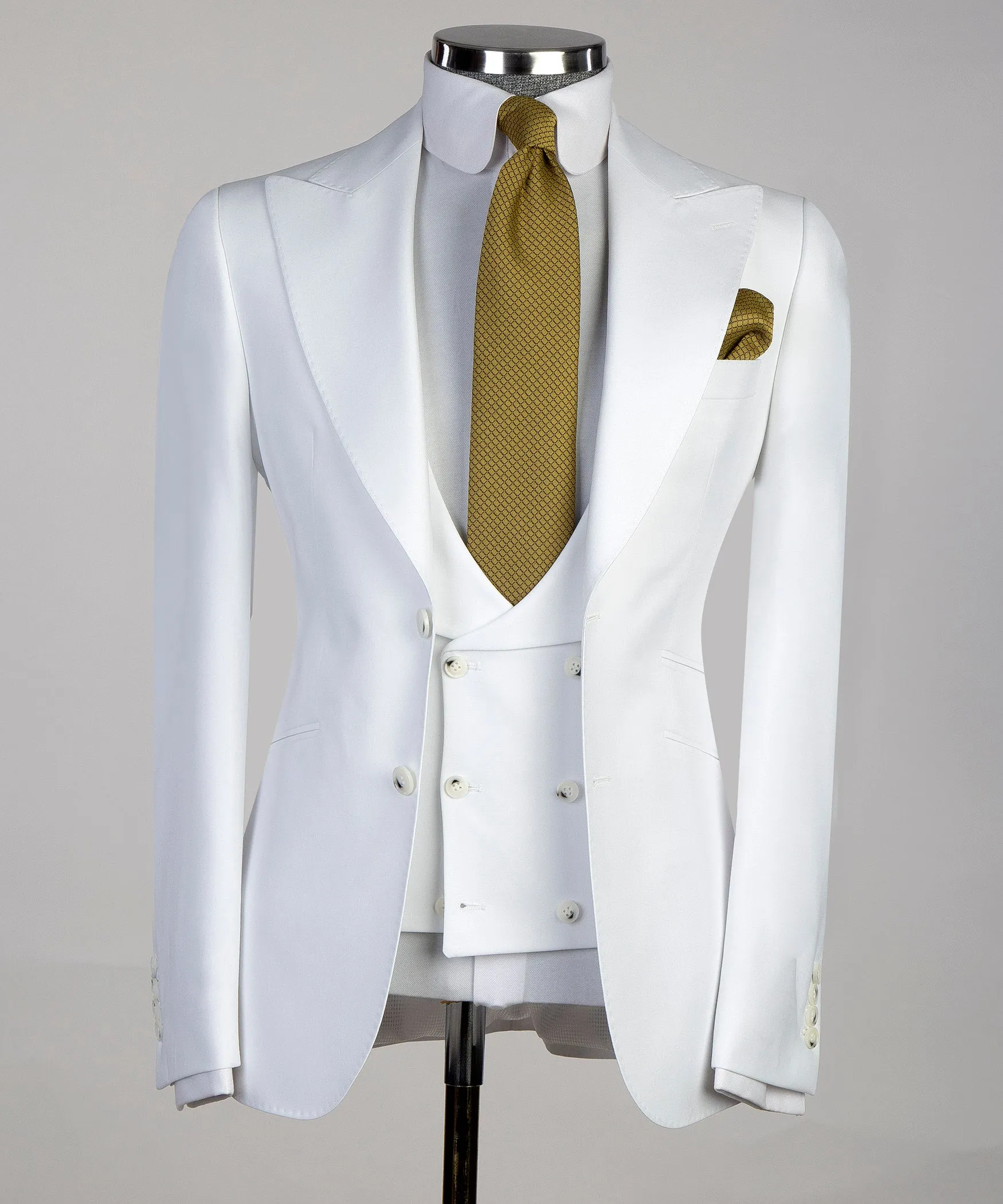 3 Piece Mens White Suits