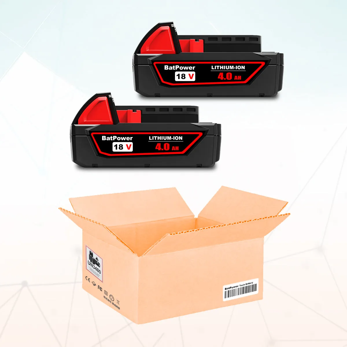 48-11-1820 18V 4.0AH Lithium XC Compact Battery Replacement for Milwaukee 18V M18 Battery 2.0Ah 3.0Ah 1.5Ah