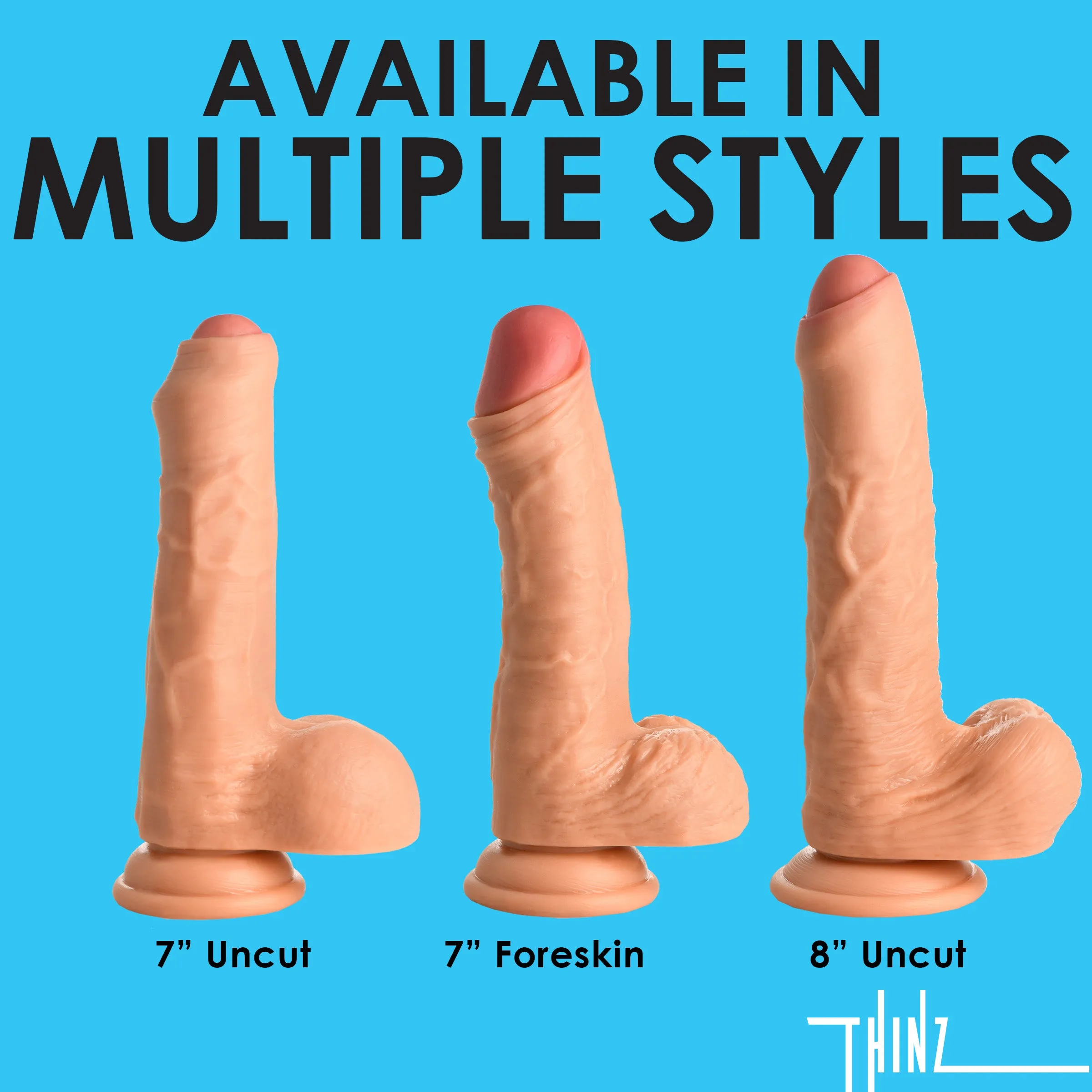 7 Inch uncut Dildo with Balls