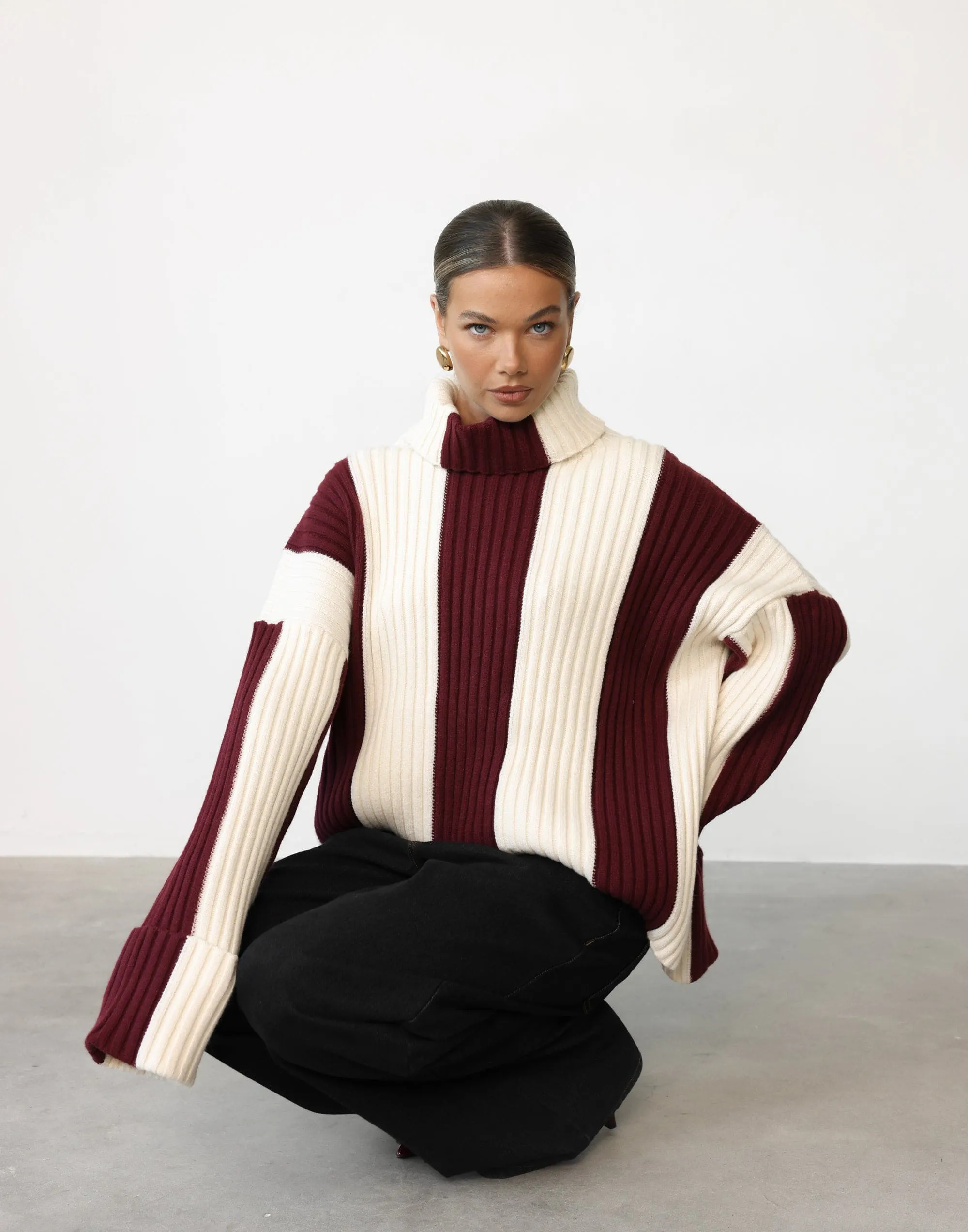 Amberly Jumper (Cherry/Latte Stripe)