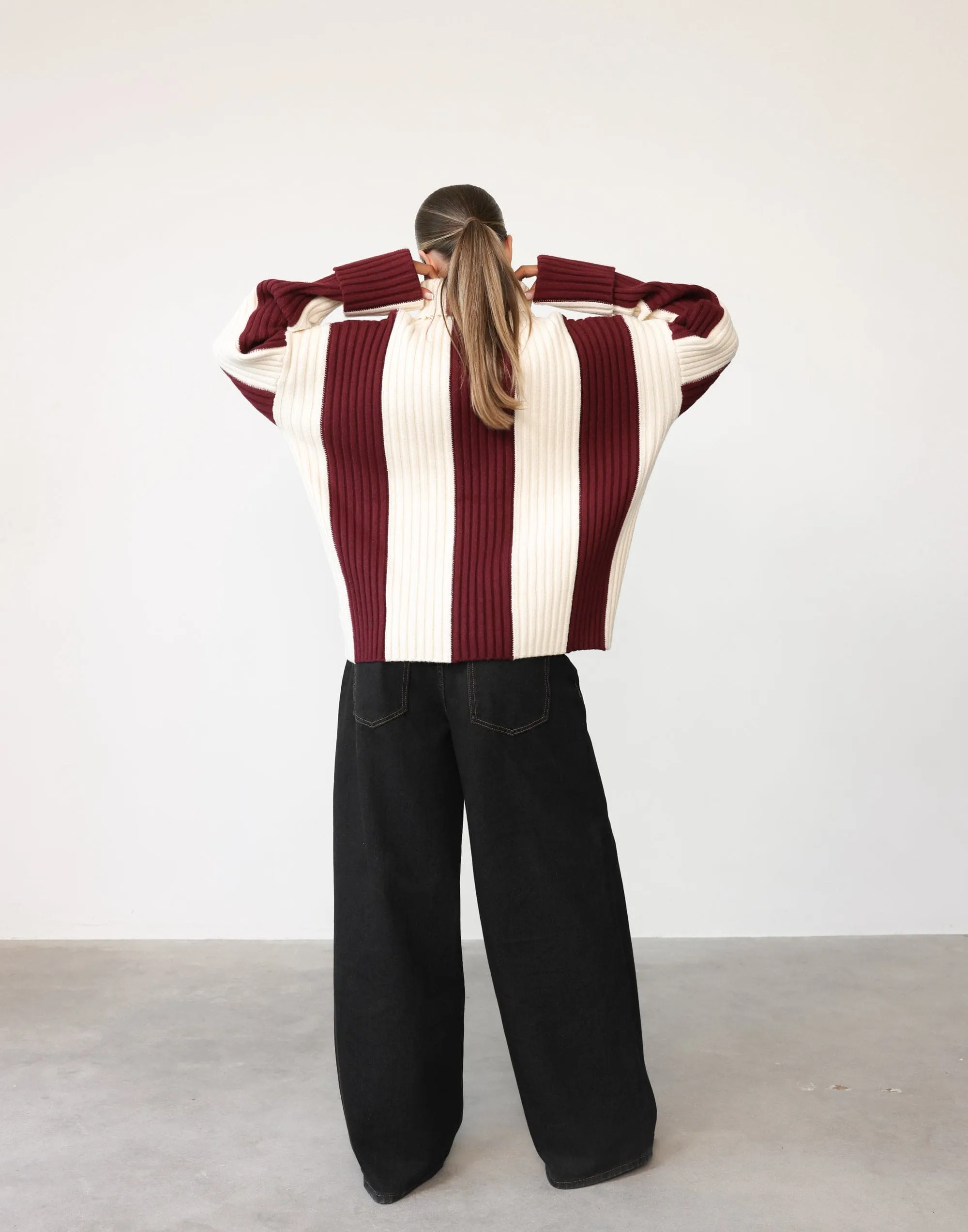 Amberly Jumper (Cherry/Latte Stripe)