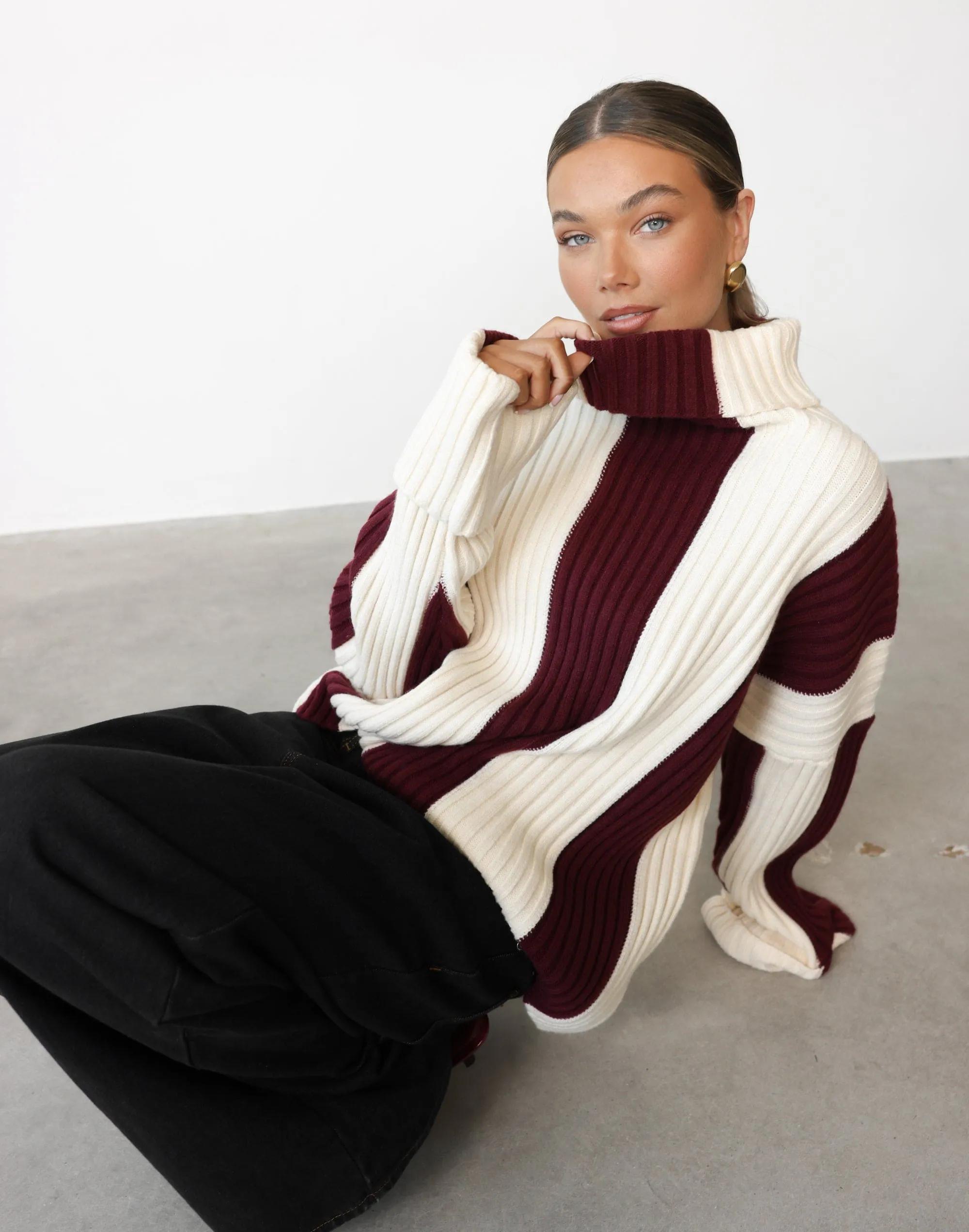 Amberly Jumper (Cherry/Latte Stripe)