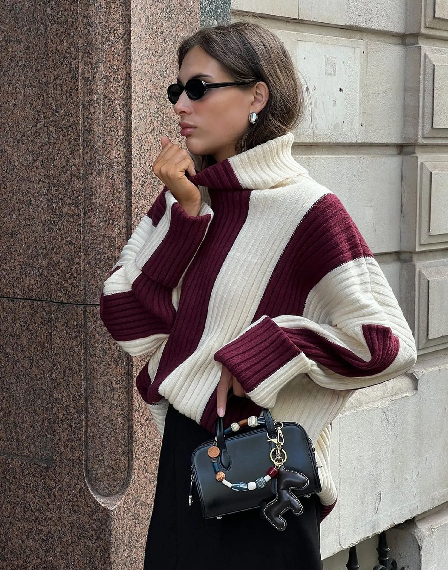 Amberly Jumper (Cherry/Latte Stripe)