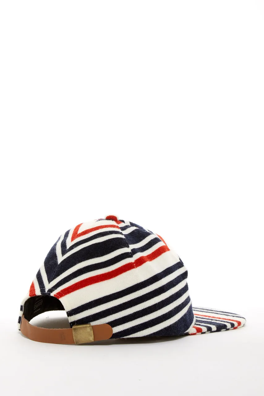 ARGOT X BASE MFG ONE PIECE STRIPED KNIT CAP RED