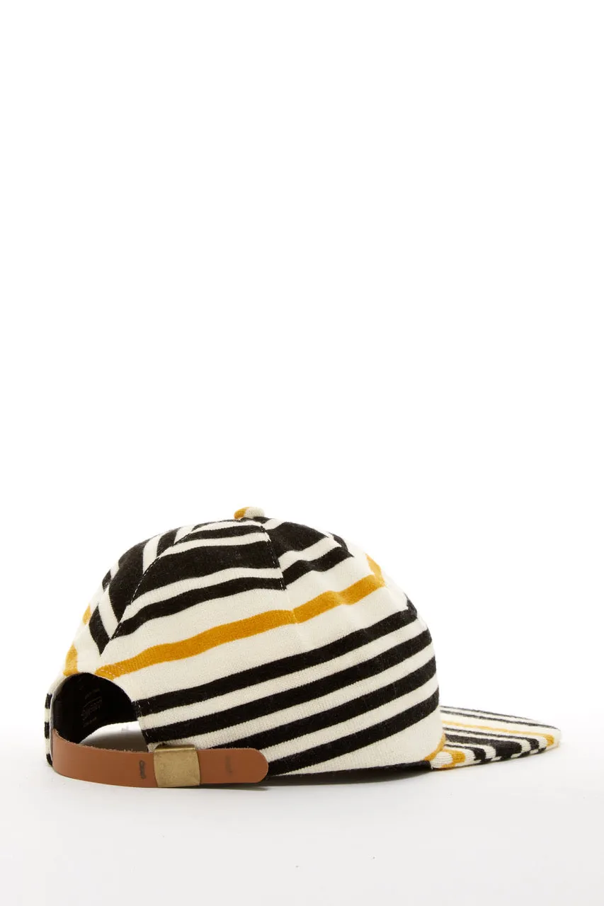 ARGOT X BASE MFG ONE PIECE STRIPED KNIT CAP YELLOW