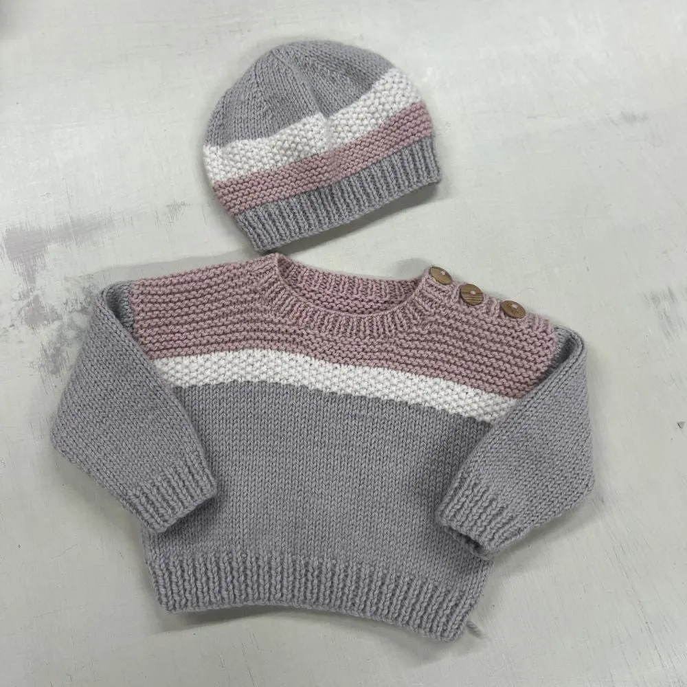 Baby Aspen Sweater & Hat Knitting Kit