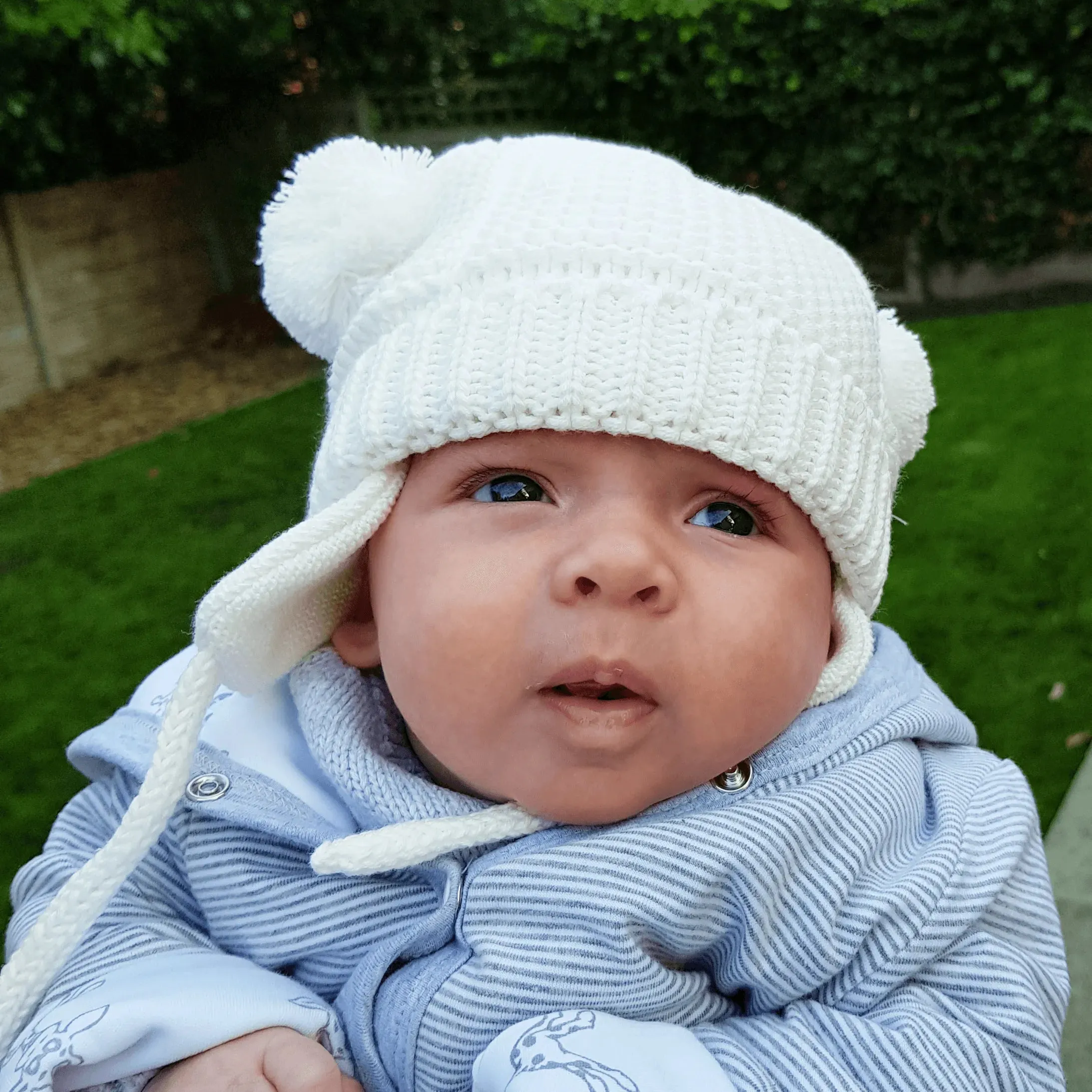 Baby Bobble Hat - White