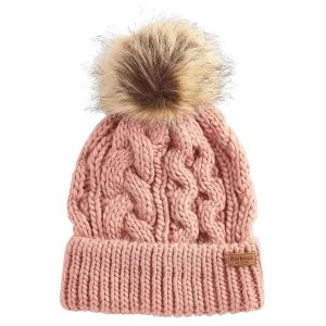 Barbour Women's Penshaw Beanie Hat in Pink Rust