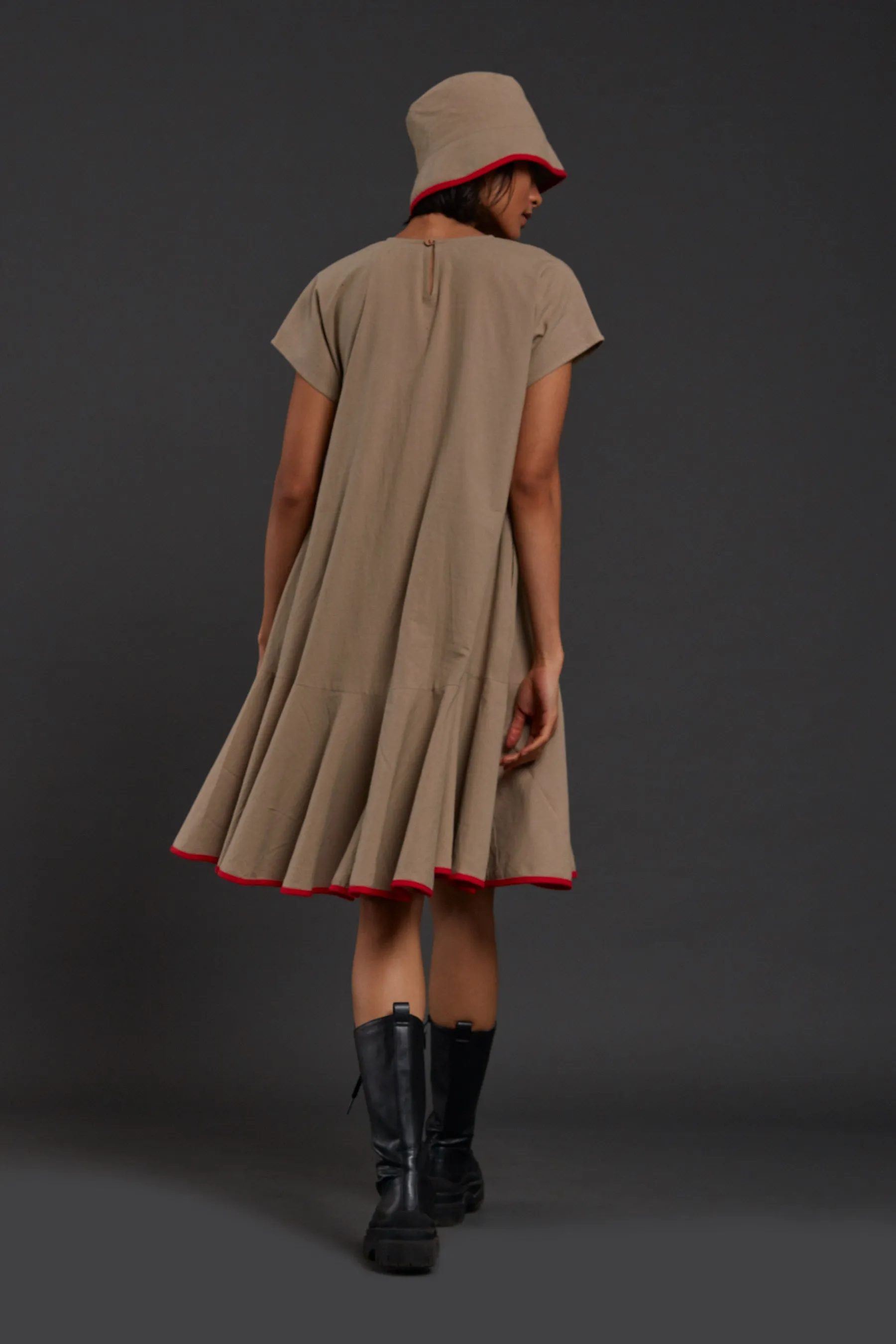 Beige A-line Dress