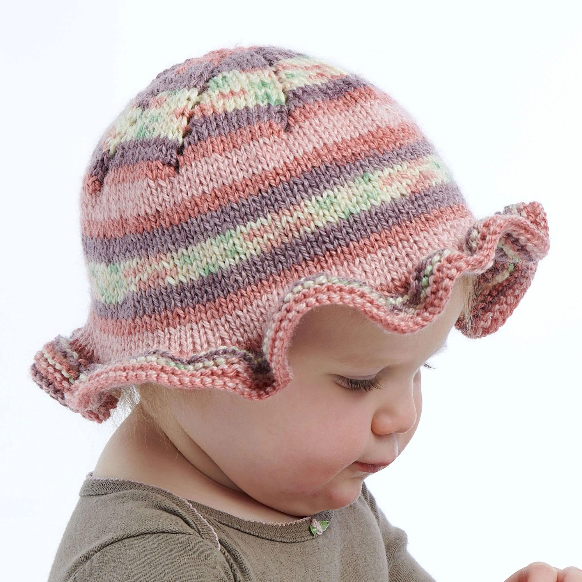 Bernat Knit Ruffle Baby Hat