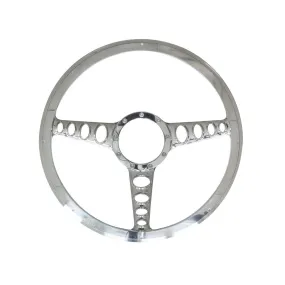 Billet Specialties Half Wrap Billet Steering Wheel - Outlaw - Polished - 3-Spoke - 15.5 in. Diameter