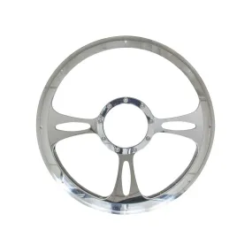 Billet Specialties Half Wrap Steering Wheel - Fast Lane - Polished - 3-Spoke - 14 in. Diameter