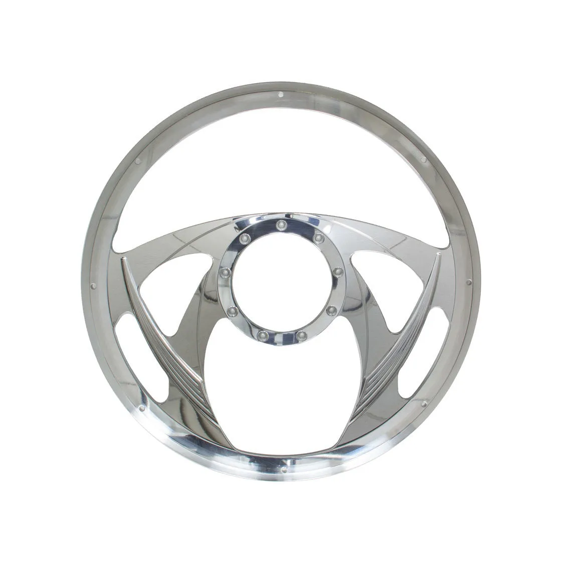 Billet Specialties Sniper Half Wrap Steering Wheel - Polished - 4-Spoke - 14 in. Diameter