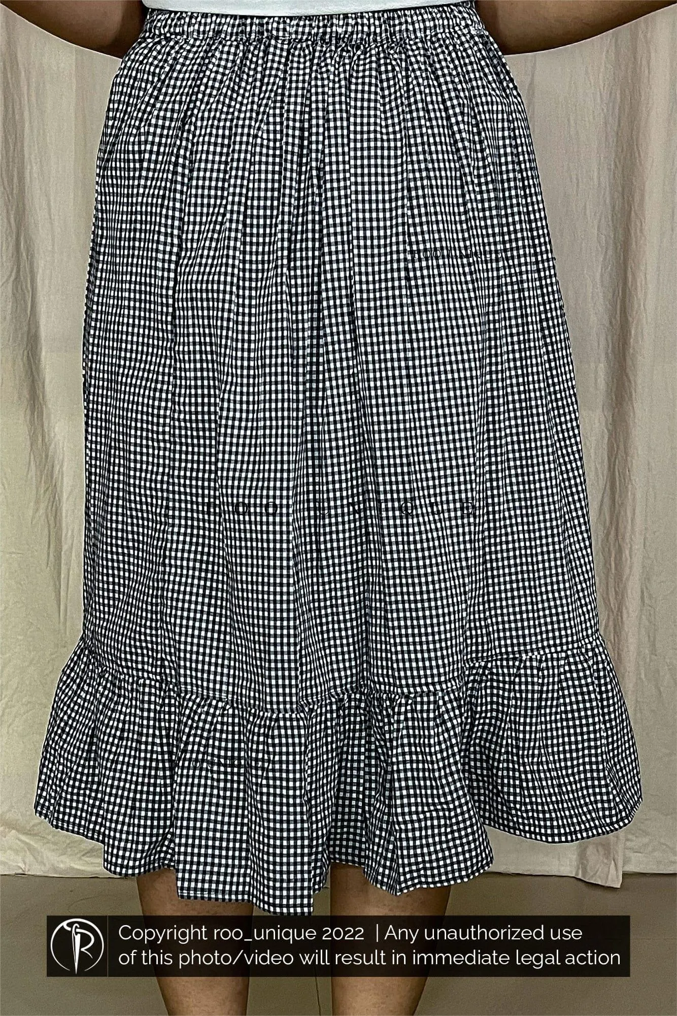 Black And White Check Skirt Only