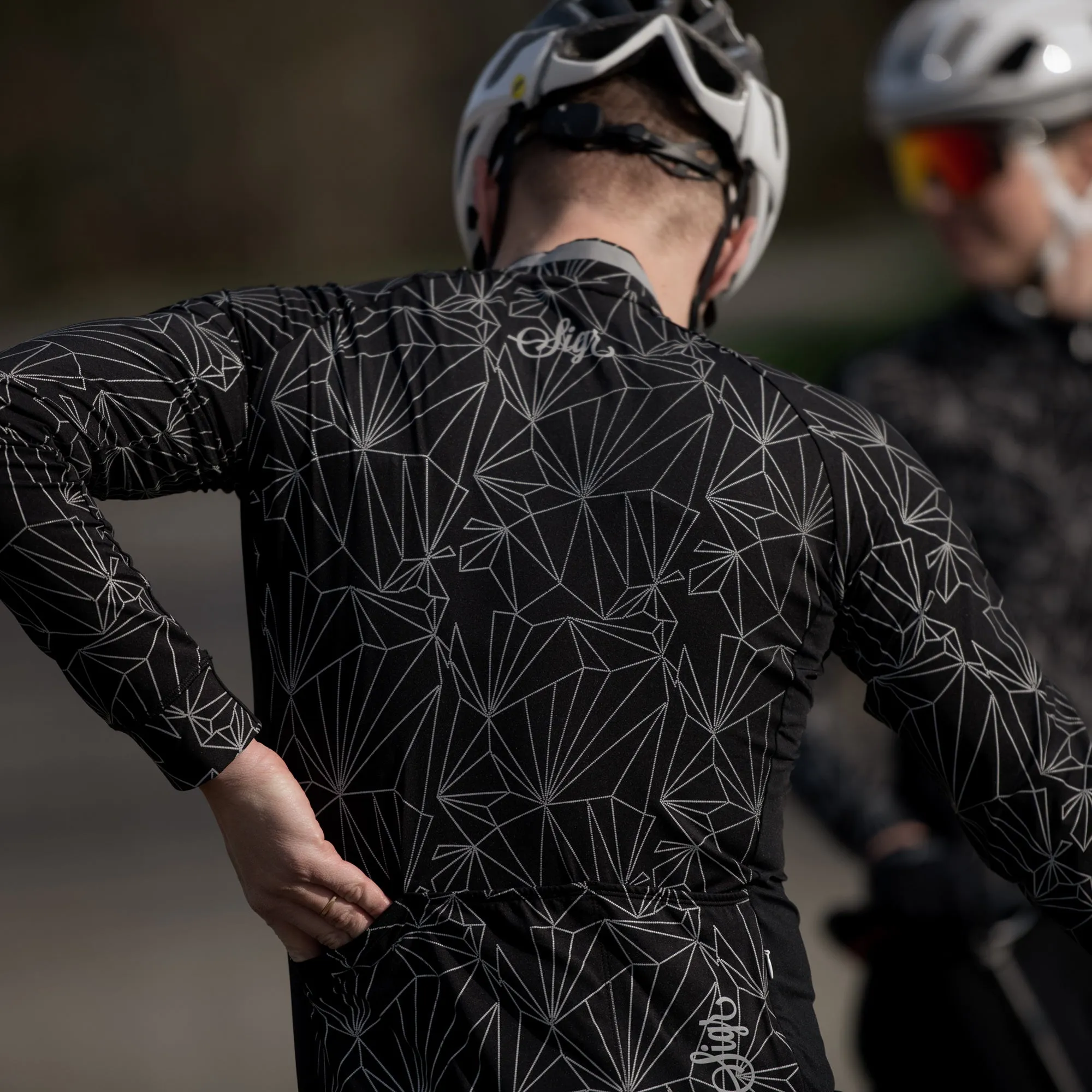 Black Iris Norrsken Men's  Long Sleeved Reflective Cycling Jersey