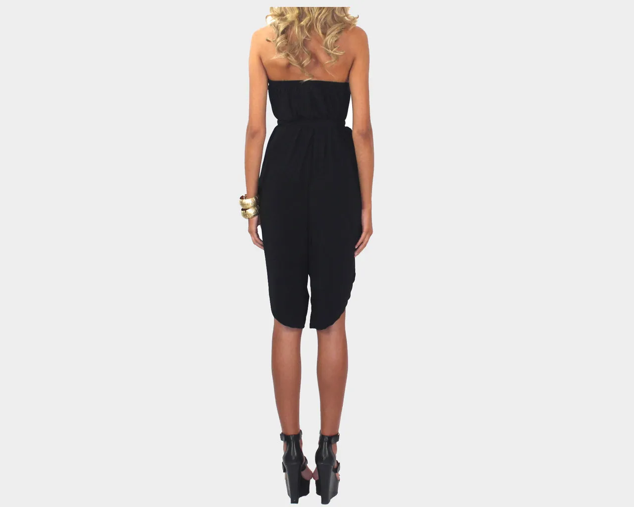 Black Strapless Jumpsuit - The Capri