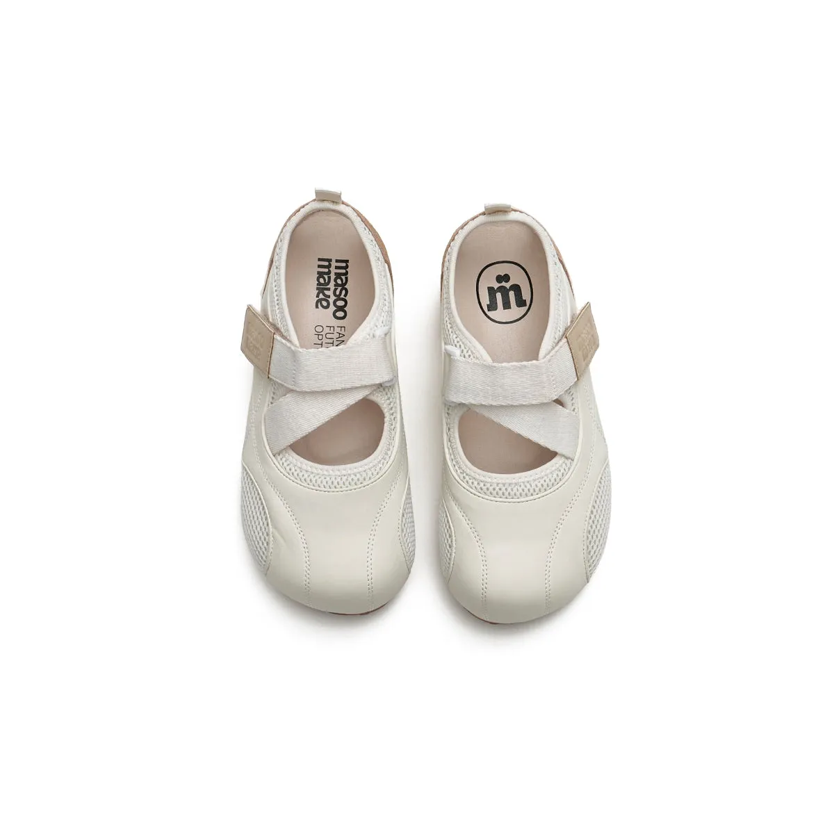 Breathable Puff Velcro Khaki Mary Jane Shoes