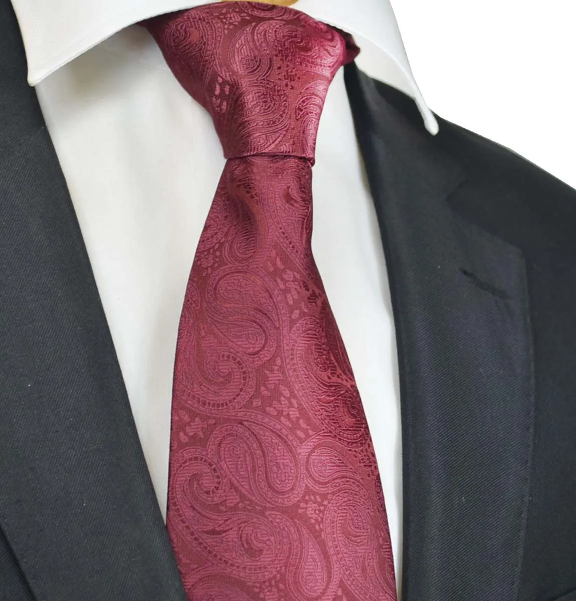 Burgundy Paisley Tuxedo Vest Set