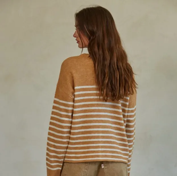 Camel Striped Sweater