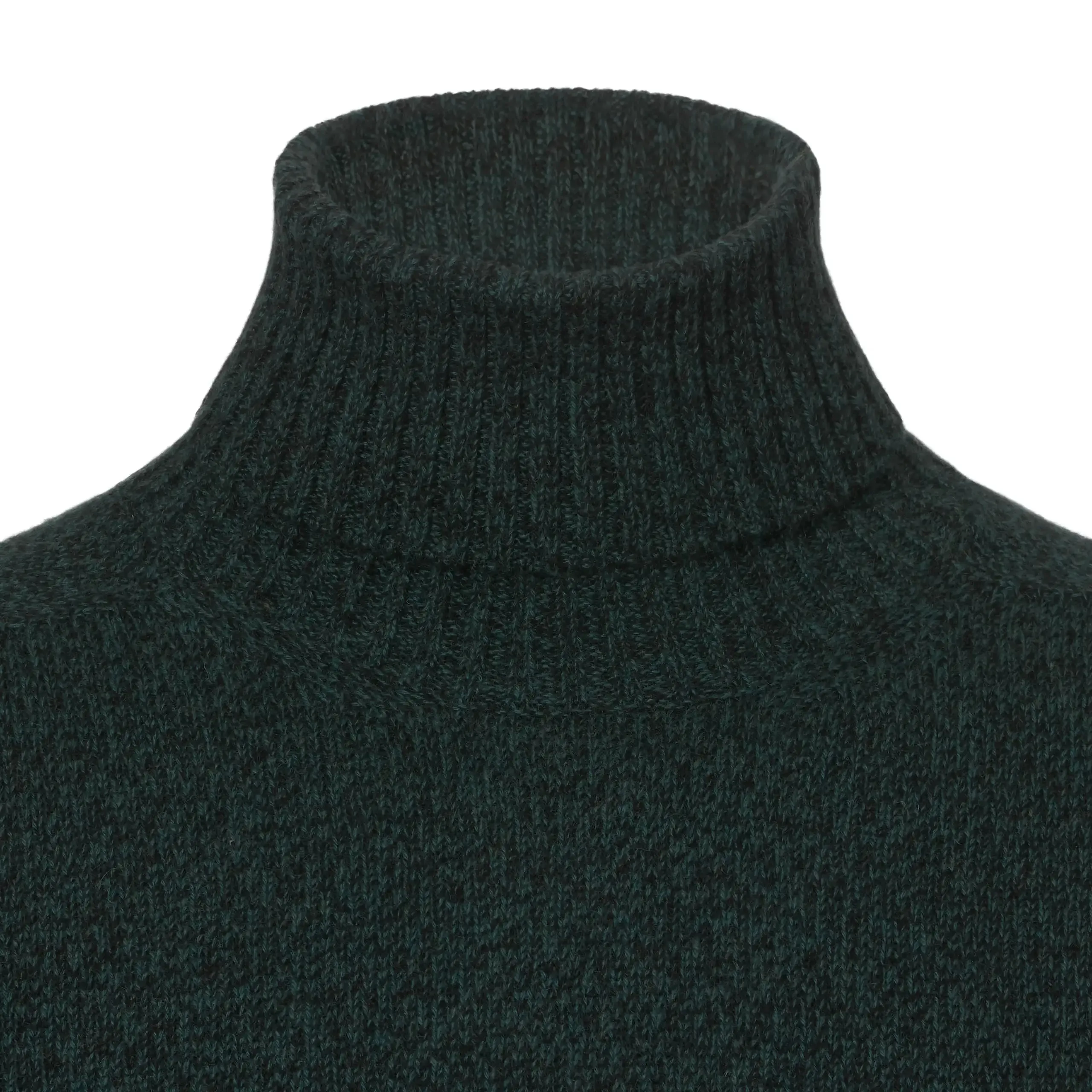 Cashmere Turtleneck Sweater in Green Melange