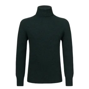 Cashmere Turtleneck Sweater in Green Melange