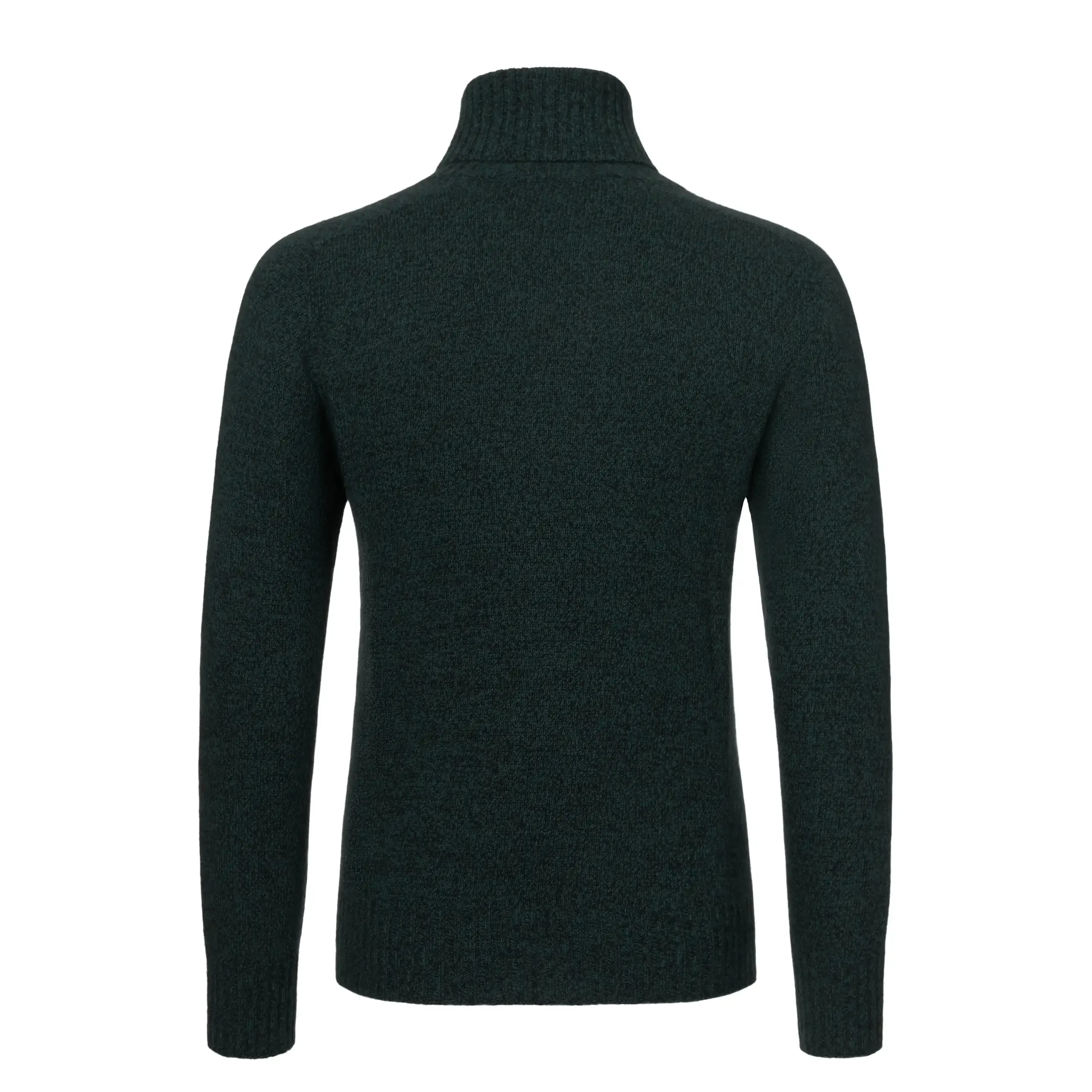 Cashmere Turtleneck Sweater in Green Melange