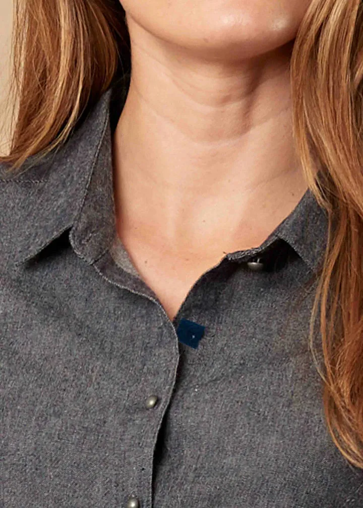 Chambray cotton VELCRO® fastening shirt