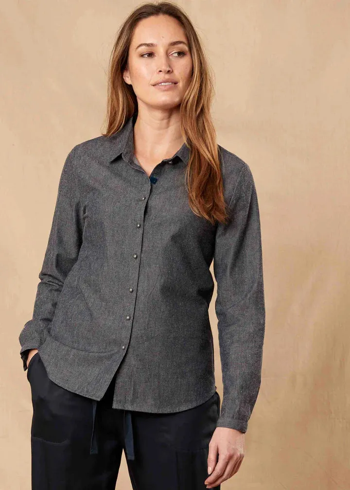 Chambray cotton VELCRO® fastening shirt