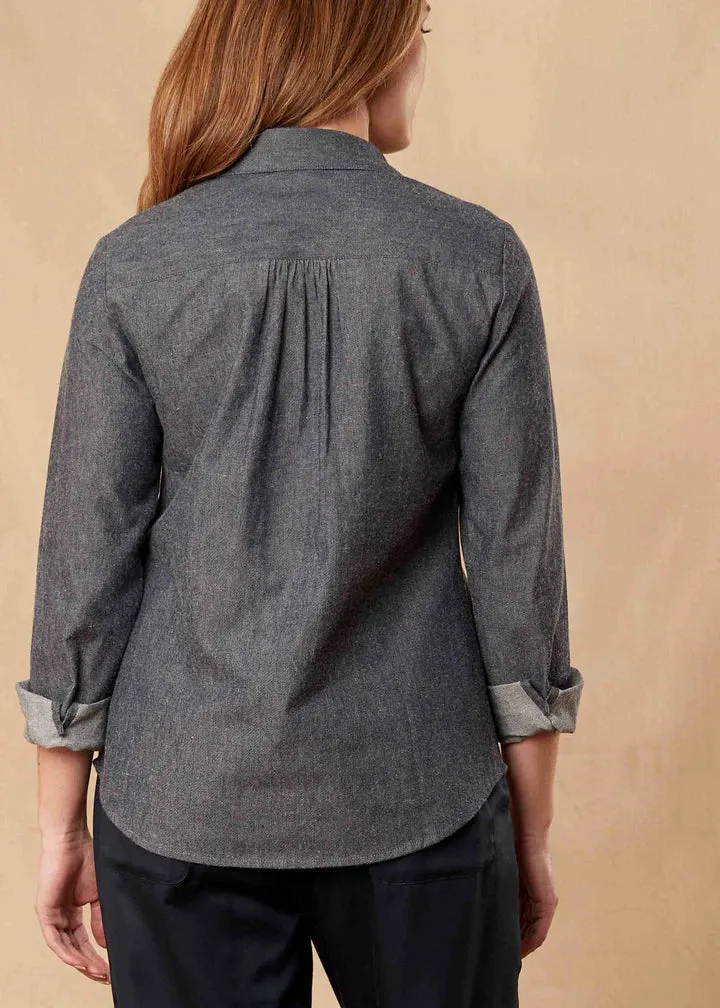 Chambray cotton VELCRO® fastening shirt