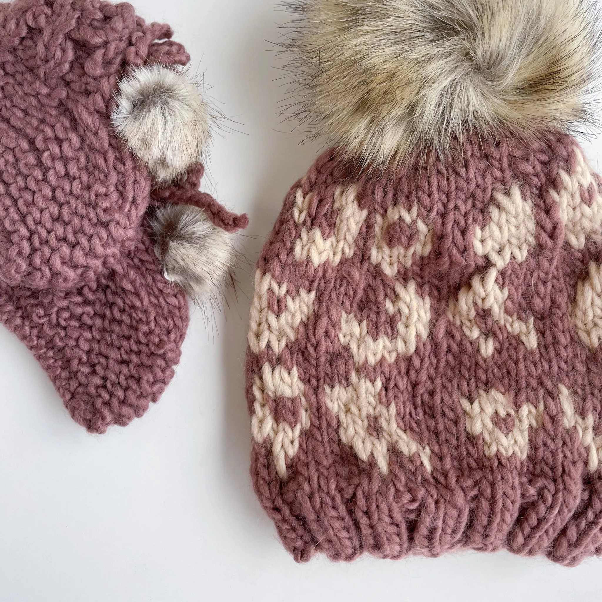 Cheetah Hat and Booties Set, Mauve