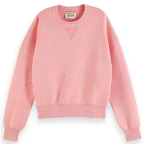 Clay Pink Melange Compact Knitted Relaxed Pullover