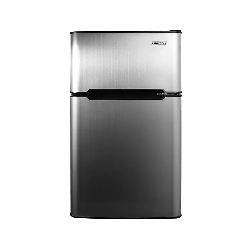 ConServ 3 cu.ft 2 Door Mini Freestanding Refrigerator with Freezer in Stainless