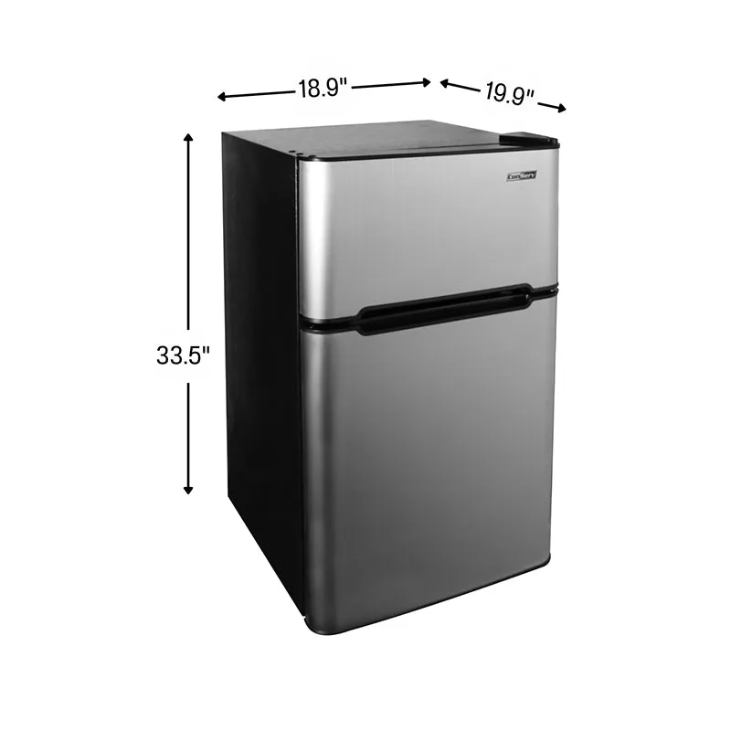 ConServ 3 cu.ft 2 Door Mini Freestanding Refrigerator with Freezer in Stainless