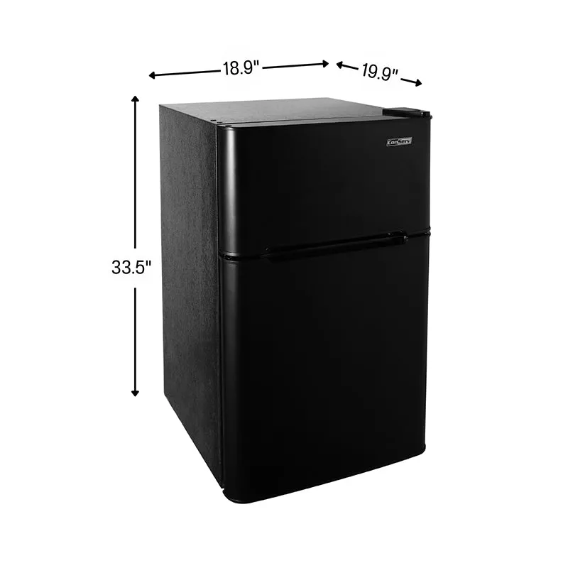 ConServ 3 cu.ft 2 Door Mini Freestanding Refrigerator with Freezer in Stainless