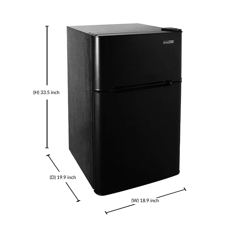 ConServ 3 cu.ft 2 Door Mini Freestanding Refrigerator with Freezer in Stainless