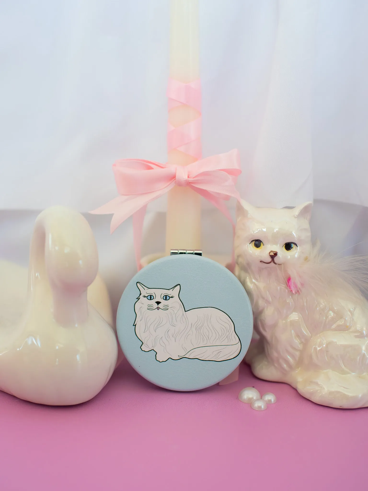 Coquette Kitty Compact Mirror