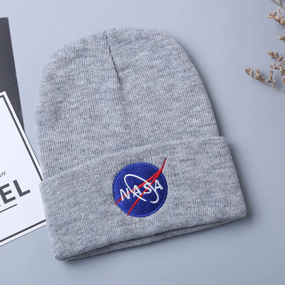 CORIRESHA NASA Embroidered Knit Beanie