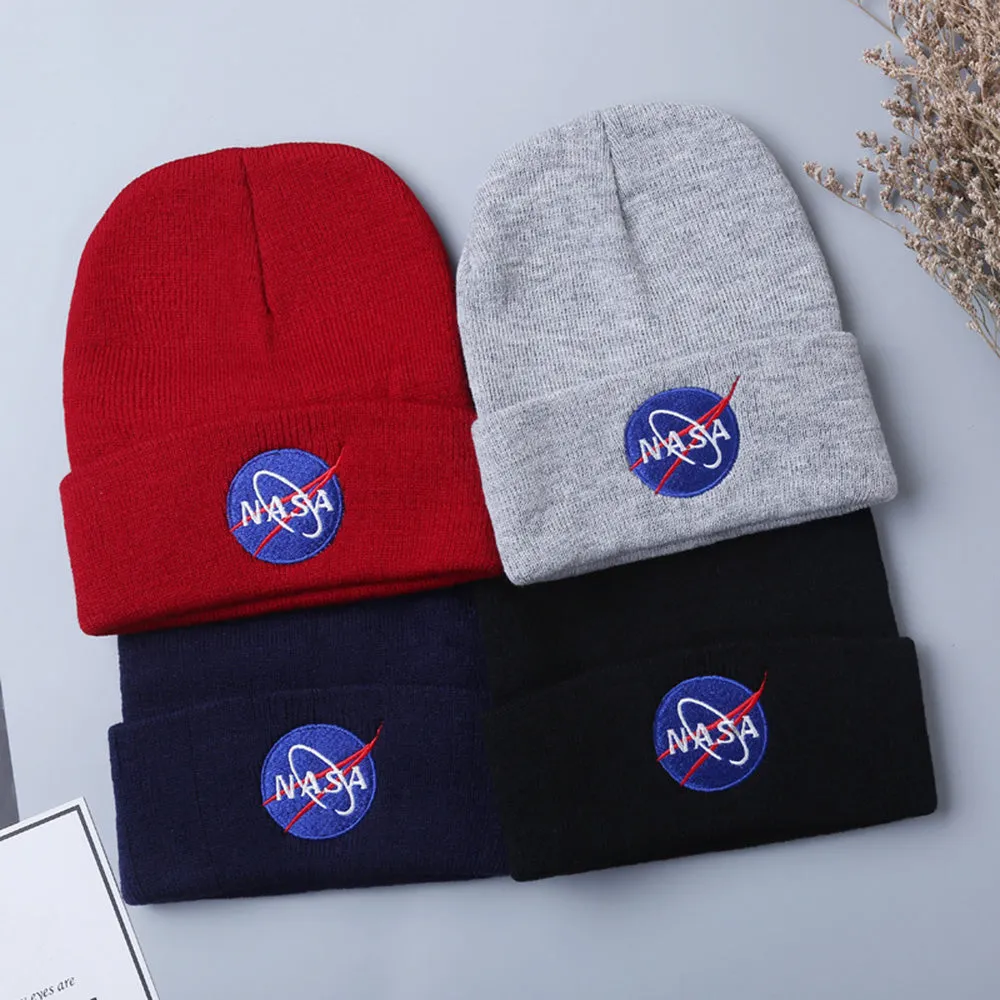 CORIRESHA NASA Embroidered Knit Beanie