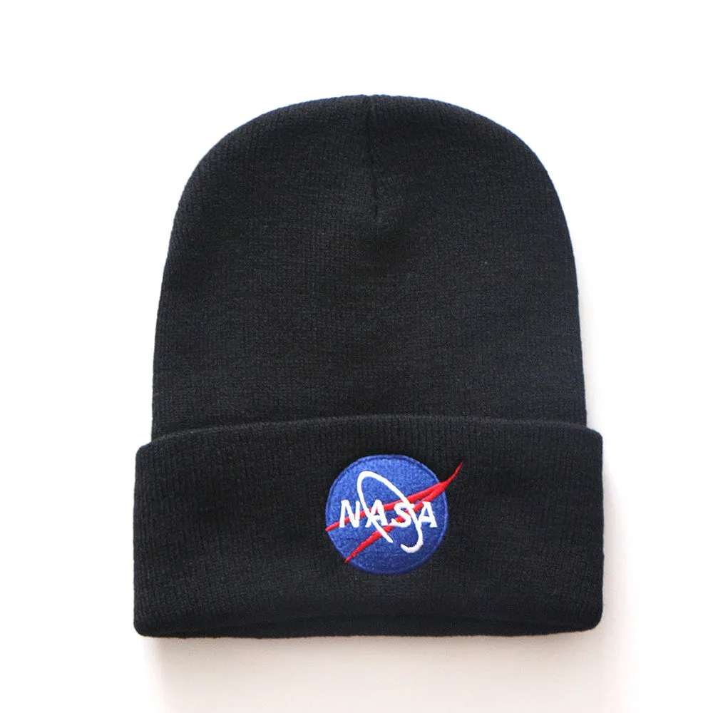 CORIRESHA NASA Embroidered Knit Beanie