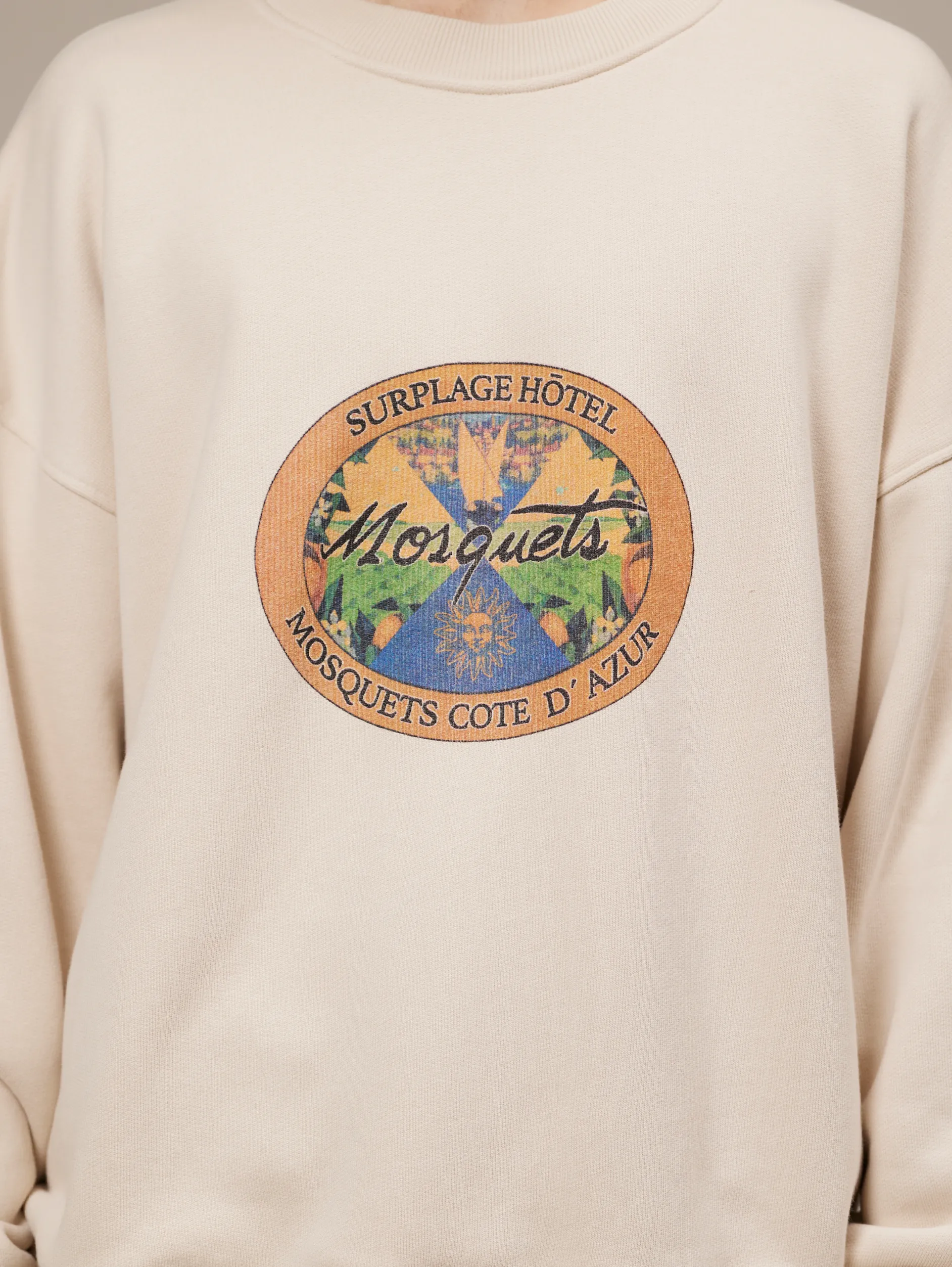 CREAM SWEATER "HOTEL EMBLEM"