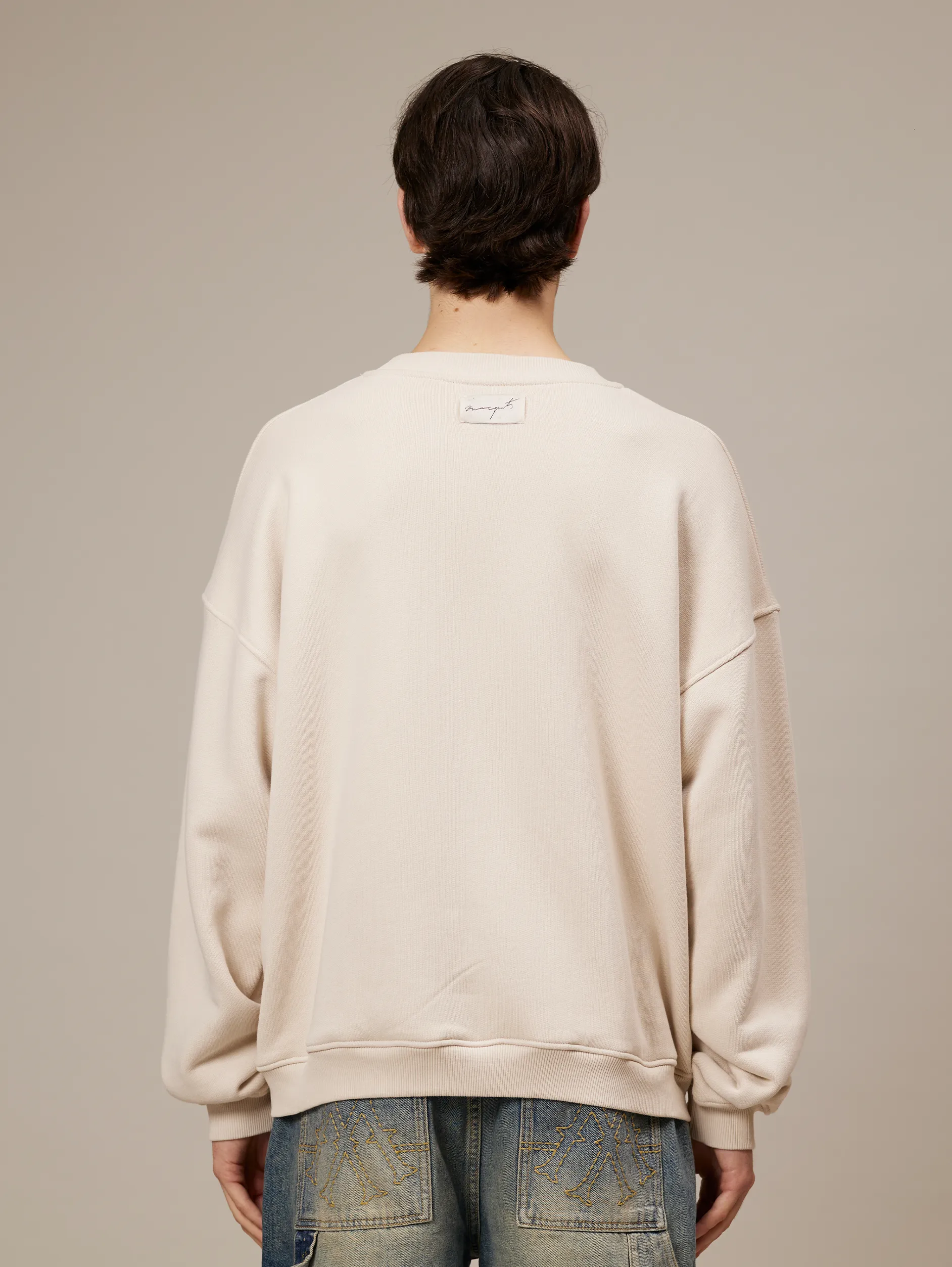 CREAM SWEATER "HOTEL EMBLEM"