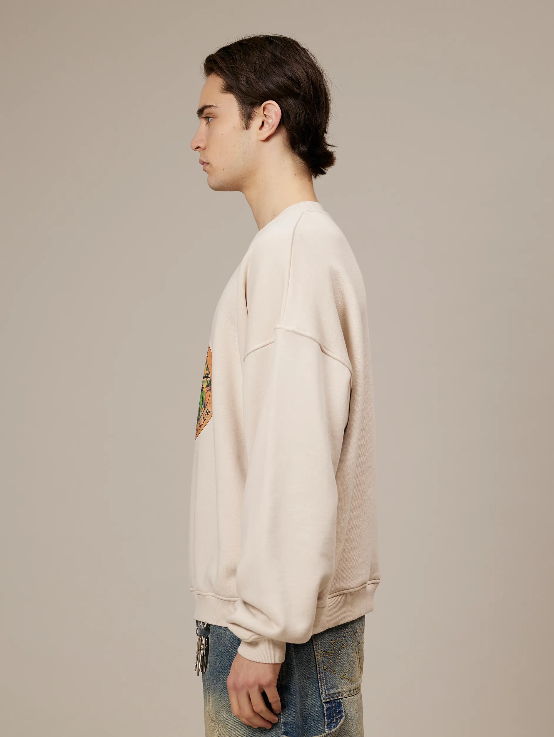 CREAM SWEATER "HOTEL EMBLEM"