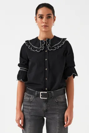 Daisy Blouse in Black Denim